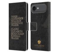 Head Case Designs Licenza Ufficiale Outlander Nomi Grafiche Custodia Portafoglio in Pelle Compatibile con Apple iPhone 17 Air