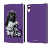 Head Case Designs Licenza Ufficiale P.D. Moreno Casco da Calcio Black Labrador Cuccioli Sportivi Custodia Portafoglio in Pelle Compatibile con Apple iPad Mini (2021/2024)