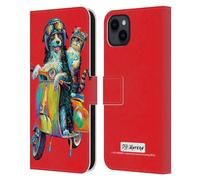 Head Case Designs Licenza Ufficiale P.D. Moreno Coppia Scooter Amore Divertente Custodia Portafoglio in Pelle Compatibile con Apple iPhone 15 Plus