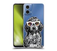 Head Case Designs Licenza Ufficiale P.D. Moreno Dachshund Cani Neri E Bianchi Custodia Cover in Morbido Gel Compatibile con Motorola Moto G34 5G