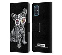Head Case Designs Licenza Ufficiale P.D. Moreno French Bulldog Cani Neri E Bianchi Custodia Portafoglio in Pelle Compatibile con Samsung Galaxy A51 (2019)