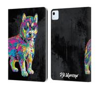 Head Case Designs Licenza Ufficiale P.D. Moreno Husky Colori Pop con Animali Natalizi Custodia Portafoglio in Pelle Compatibile con Apple iPad Air 11 2020/2022/2024/2025