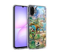 Head Case Designs Licenza Ufficiale P.D. Moreno Predatore e preda Scena Dinosauro Custodia in Gel [Grado Militare] Compatibile Con Samsung Galaxy A07 4G / A08 4G E Compatibile Con MagSafe