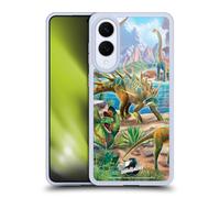Head Case Designs Licenza Ufficiale P.D. Moreno Predatore e preda Scena Dinosauro Custodia in Gel [Protezione di Grado Militare] Compatibile con Samsung Galaxy S25 Edge