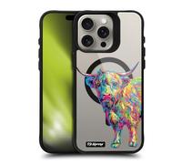 Head Case Designs Licenza Ufficiale P.D. Moreno Reuben The Highland Cow Arte Gotica Black Shockproof Bumper Case [Military Grade] Compatible with Apple iPhone 15 Pro Max and Compatible with MagSafe