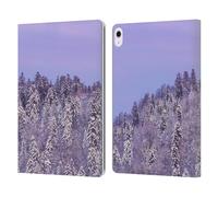 Head Case Designs Licenza Ufficiale Patrik Lovrin Nebbiosa Foresta Innevata Alba Magica Custodia Portafoglio in Pelle Compatibile con Apple iPad Air 13 2024/2025