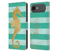 Head Case Designs Licenza Ufficiale Paul Brent Cavalluccio Marino Oro Costiero Custodia Portafoglio in Pelle Compatibile con Apple iPhone 17 Air