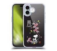 Head Case Designs Licenza Ufficiale Peanuts Boccioli di Ciliegia Snoopy Orientale Custodia in Gel [Protezione di Grado Militare] Compatibile con Apple iPhone 16 E Compatibile con MagSafe