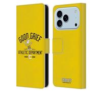 Head Case Designs Licenza Ufficiale Peanuts Charlie Brown Buon Dio Squadra Sport Custodia Portafoglio in Pelle Compatibile con Apple iPhone 17 PRO