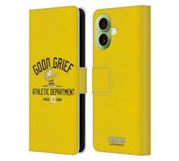 Head Case Designs Licenza Ufficiale Peanuts Charlie Brown Buon Dio Squadra Sport Custodia Portafoglio in Pelle Compatibile con Apple iPhone 17