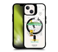 Head Case Designs Licenza Ufficiale Peanuts Charlie Brown & Woodstock Snoopy & Freunde Black Shockproof Bumper Case [Military Grade] Compatible with Apple iPhone 13 and Compatible with MagSafe