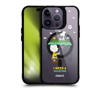 Head Case Designs Licenza Ufficiale Peanuts Charlie Brown & Woodstock Snoopy & Friends Black Shockproof Bumper Case [Military Grade] Compatible with Apple iPhone 14 Pro Max and Compatible with MagSafe