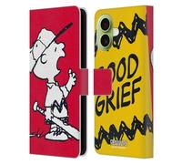 Head Case Designs Licenza Ufficiale Peanuts Charlie Oh Santo Cielo metà E Risate Custodia Portafoglio in Pelle Compatibile con Apple iPhone 17