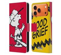 Head Case Designs Licenza Ufficiale Peanuts Charlie Oh Santo Cielo metà E Risate Custodia Portafoglio in Pelle Compatibile con Apple iPhone 17 PRO Max