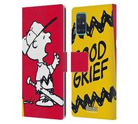 Head Case Designs Licenza Ufficiale Peanuts Charlie Oh Santo Cielo metà E Risate Custodia Portafoglio in Pelle Compatibile con Samsung Galaxy A51 (2019)