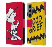 Head Case Designs Licenza Ufficiale Peanuts Charlie Oh Santo Cielo metà E Risate Custodia Portafoglio in Pelle Compatibile con Samsung Galaxy S25