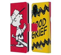 Head Case Designs Licenza Ufficiale Peanuts Charlie Oh Santo Cielo metà E Risate Custodia Portafoglio in Pelle Compatibile con Samsung Galaxy A07