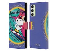 Head Case Designs Licenza Ufficiale Peanuts Cowabunga Surf Snoopy Passeggiata Aerografata Custodia Portafoglio in Pelle Compatibile con Samsung Galaxy A14 5G