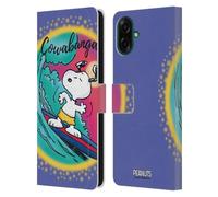 Head Case Designs Licenza Ufficiale Peanuts Cowabunga Surf Snoopy Passeggiata Aerografata Custodia Portafoglio in Pelle Compatibile con Samsung Galaxy A07