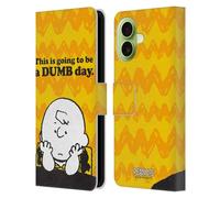 Head Case Designs Licenza Ufficiale Peanuts Giorno Stupido Charlie Brown Custodia Portafoglio in Pelle Compatibile con Apple iPhone 17