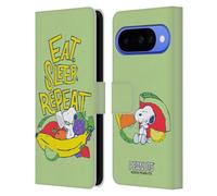 Head Case Designs Licenza Ufficiale Peanuts Mangia Dorme Snoopy Naturalmente dolce Custodia Portafoglio in Pelle Compatibile con Google Pixel 10