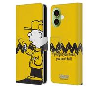 Head Case Designs Licenza Ufficiale Peanuts Non Puoi Fallire Charlie Brown Custodia Portafoglio in Pelle Compatibile con Apple iPhone 17