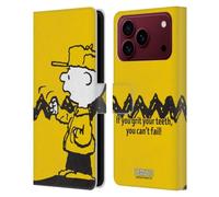 Head Case Designs Licenza Ufficiale Peanuts Non Puoi Fallire Charlie Brown Custodia Portafoglio in Pelle Compatibile con Apple iPhone 18 Pro Max