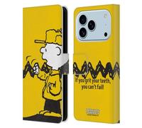 Head Case Designs Licenza Ufficiale Peanuts Non Puoi Fallire Charlie Brown Custodia Portafoglio in Pelle Compatibile con Apple iPhone 17 PRO