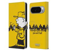 Head Case Designs Licenza Ufficiale Peanuts Non Puoi Fallire Charlie Brown Custodia Portafoglio in Pelle Compatibile con Google Pixel 10 Pro XL