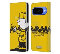 Head Case Designs Licenza Ufficiale Peanuts Non Puoi Fallire Charlie Brown Custodia Portafoglio in Pelle Compatibile con Google Pixel 10