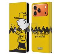 Head Case Designs Licenza Ufficiale Peanuts Non Puoi Fallire Charlie Brown Custodia Portafoglio in Pelle Compatibile con Apple iPhone 17 Pro Max