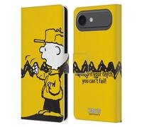 Head Case Designs Licenza Ufficiale Peanuts Non Puoi Fallire Charlie Brown Custodia Portafoglio in Pelle Compatibile con Apple iPhone 17 Air