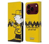 Head Case Designs Licenza Ufficiale Peanuts Non Puoi Fallire Charlie Brown Custodia Portafoglio in Pelle Compatibile con Apple iPhone 18 Pro