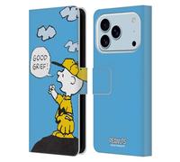 Head Case Designs Licenza Ufficiale Peanuts Oh Santo Cielo Charlie Brown Custodia Portafoglio in Pelle Compatibile con Apple iPhone 17 PRO