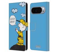 Head Case Designs Licenza Ufficiale Peanuts Oh Santo Cielo Charlie Brown Custodia Portafoglio in Pelle Compatibile con Google Pixel 10 Pro XL
