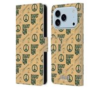 Head Case Designs Licenza Ufficiale Peanuts Right On Pattern Woodstock 50th Custodia Portafoglio in Pelle Compatibile con Apple iPhone 17 PRO