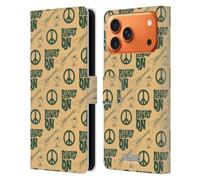 Head Case Designs Licenza Ufficiale Peanuts Right On Pattern Woodstock 50th Custodia Portafoglio in Pelle Compatibile con Apple iPhone 17 Pro Max