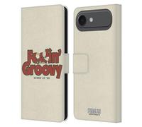 Head Case Designs Licenza Ufficiale Peanuts Schroeder Snoopy Groovy Woodstock 50th Custodia Portafoglio in Pelle Compatibile con Apple iPhone 17 Air