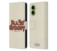 Head Case Designs Licenza Ufficiale Peanuts Schroeder Snoopy Groovy Woodstock 50th Custodia Portafoglio in Pelle Compatibile con Apple iPhone 17