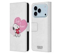 Head Case Designs Licenza Ufficiale Peanuts Snoopy Baci E Abbracci Sigillato con Un Bacio Custodia Portafoglio in Pelle Compatibile con Apple iPhone 17 PRO