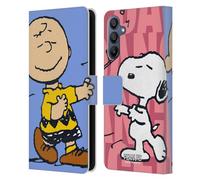 Head Case Designs Licenza Ufficiale Peanuts Snoopy & Charlie metà E Risate Custodia Portafoglio in Pelle Compatibile con Samsung Galaxy A15