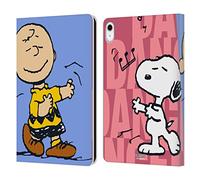 Head Case Designs Licenza Ufficiale Peanuts Snoopy & Charlie metà E Risate Custodia Portafoglio in Pelle Compatibile con Apple iPad 10.9 2022/2025