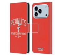 Head Case Designs Licenza Ufficiale Peanuts Snoopy Dipartimento di Atletica Squadra Sport Custodia Portafoglio in Pelle Compatibile con Apple iPhone 17 PRO