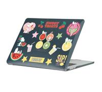 Head Case Designs Licenza Ufficiale Peanuts Snoopy Fruit Treats Icone e Personaggi Custodia Laptop Nero con Glitter Compatibile con MacBook Air 13.6" M2 A2681/M3 A3113/M4 A3240 2022/2024/2025