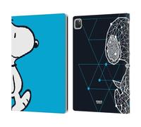 Head Case Designs Licenza Ufficiale Peanuts Snoopy Geometrico metà E Risate Custodia Portafoglio in Pelle Compatibile con Apple iPad PRO 13 M4 2024