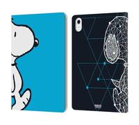 Head Case Designs Licenza Ufficiale Peanuts Snoopy Geometrico metà E Risate Custodia Portafoglio in Pelle Compatibile con Apple iPad Air 11 2020/2022/2024/2025