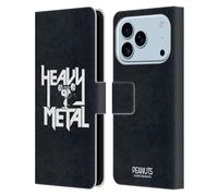 Head Case Designs Licenza Ufficiale Peanuts Snoopy Heavy Metal T-Shirt Rock Custodia Portafoglio in Pelle Compatibile con Apple iPhone 17 PRO