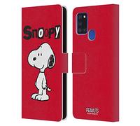 Head Case Designs Licenza Ufficiale Peanuts Snoopy Personaggi Custodia Portafoglio in Pelle Compatibile con Samsung Galaxy A21s (2020)