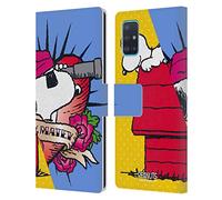 Head Case Designs Licenza Ufficiale Peanuts Snoopy Pirata metà E Risate Custodia Portafoglio in Pelle Compatibile con Samsung Galaxy A51 (2019)