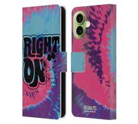 Head Case Designs Licenza Ufficiale Peanuts Snoopy Tie Dye Right On Woodstock 50th Custodia Portafoglio in Pelle Compatibile con Apple iPhone 17
